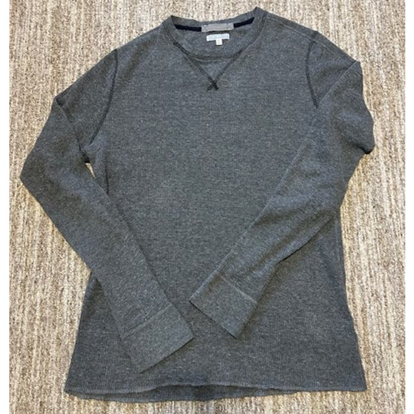 Wallace and Barnes Shirt Mens Heathered Gray Waffle Knit  Thermal Pullover Sz LG - Picture 6 of 8